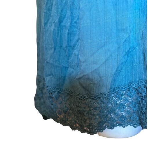 Mason & Belle Boho Crochet Aqua Blouse, Size Medium, NWT - Picture 5 of 9